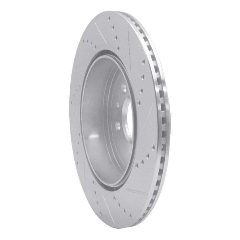 Mazda CX-9 Brake Rotor (1) - Rear Left - R1 Concepts - Drilled & Slotted - Silver - `07-`15